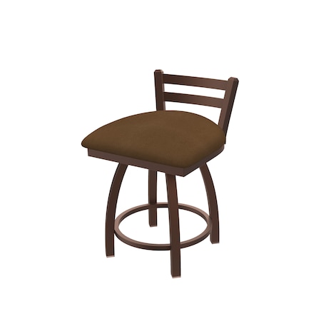 Holland Bar Stool Co 18" Low Back Swivel Vanity Stool, Bronze Finish, Rein Thatch Seat 41118BZ026